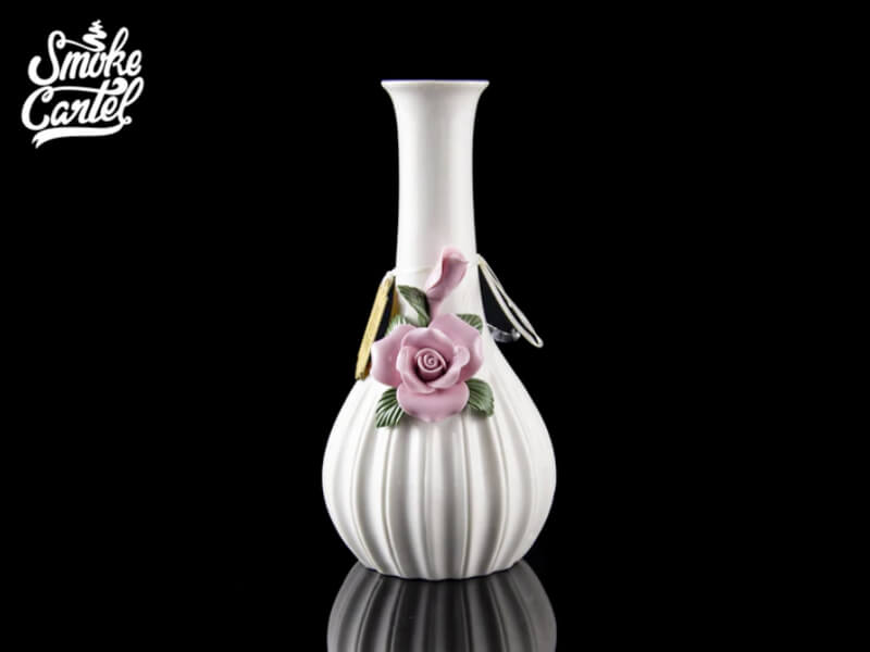 Rose Porcelain Vase Water Pipe